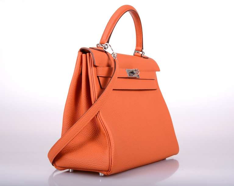 Women's FABULOUS HERMES KELLY BAG 32cm ORANGE WITH PALL HARDWARE