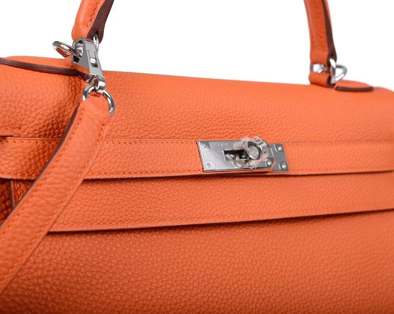 FABULOUS HERMES KELLY BAG 32cm ORANGE WITH PALL HARDWARE 1