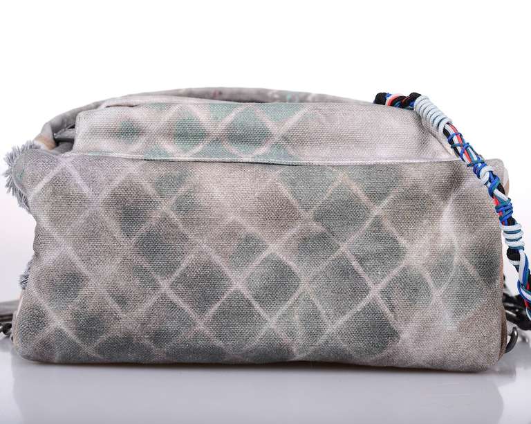 LIMITED EDITION 2014 ART CHANEL GRAFFITI Gray BACKPACK HANDBAG 3