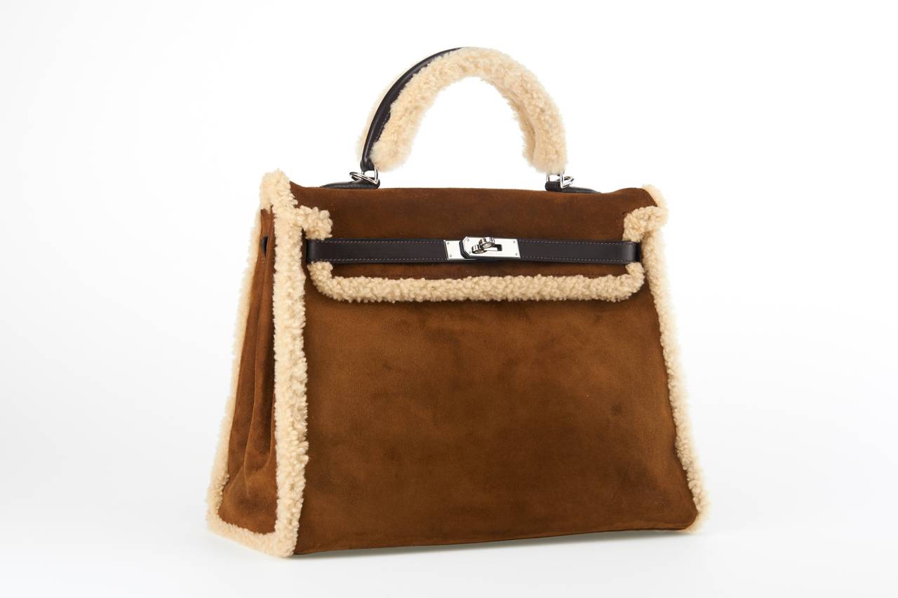 SUPER RARE COLLECTORS HERMES KELLY BAG 35cm TEDDY KELLY In New Condition In NYC Tri-State/Miami, NY