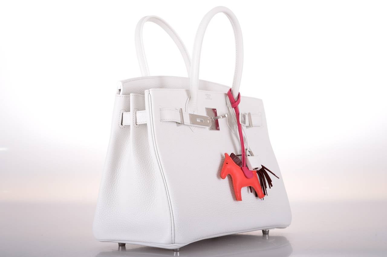 HERMES BIRKIN BAG 30cm WHITE TOGO STUNNING JaneFinds In New Condition In NYC Tri-State/Miami, NY