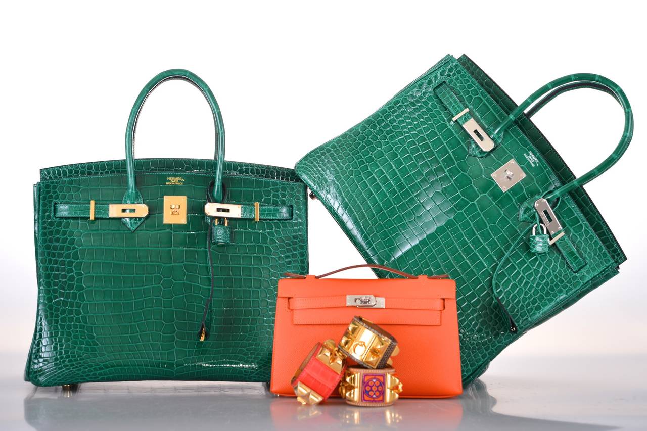 Large green crocodile birkin bag womens' tote bag——My Whole World