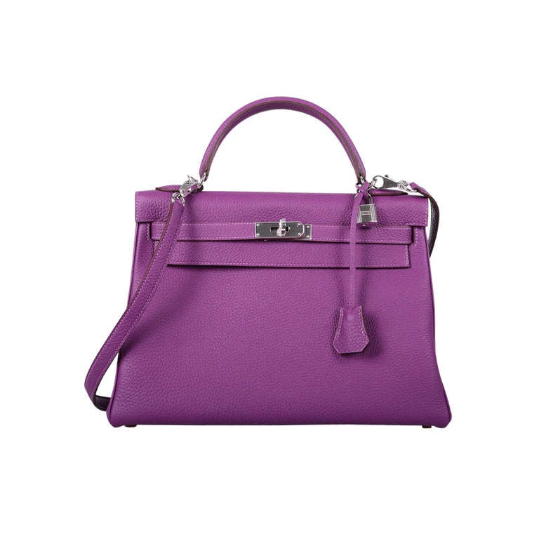 INLOVE HERMES KELLY BAG 32cm ANEMONE WITH PALL HARDWARE