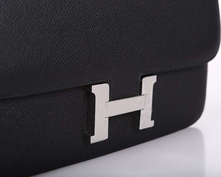 HERMES CONSTANCE ELAN BLACK with PALLADIUM HARDWARE AMAZING