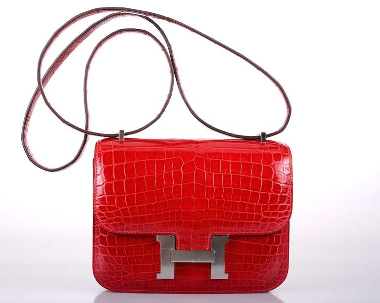 U WILL FLIP HERMES CONSTANCE NILO CROCODILE HOT RED BRAISE BAG ...  