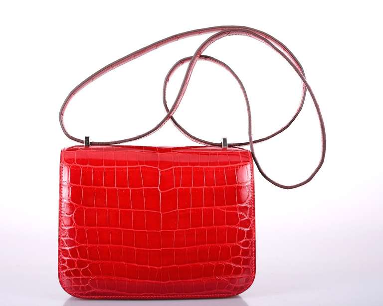 U WILL FLIP HERMES CONSTANCE NILO CROCODILE HOT RED BRAISE BAG 18cm OMG@!! In New Condition In NYC Tri-State/Miami, NY