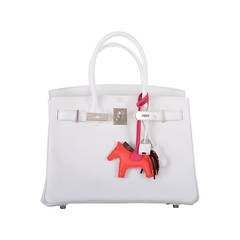 HERMES BIRKIN BAG 30cm WHITE TOGO STUNNING JaneFinds