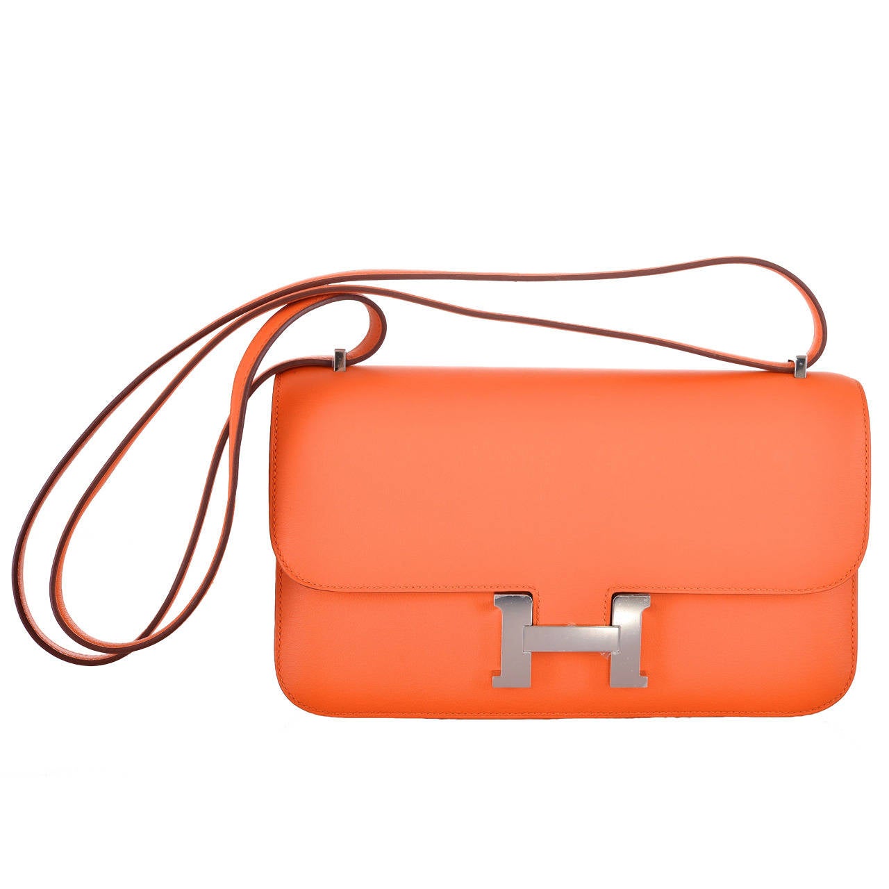 HERMES CONSTANCE ELAN ORANGE PALLADIUM Hardware AMAZING JaneFinds