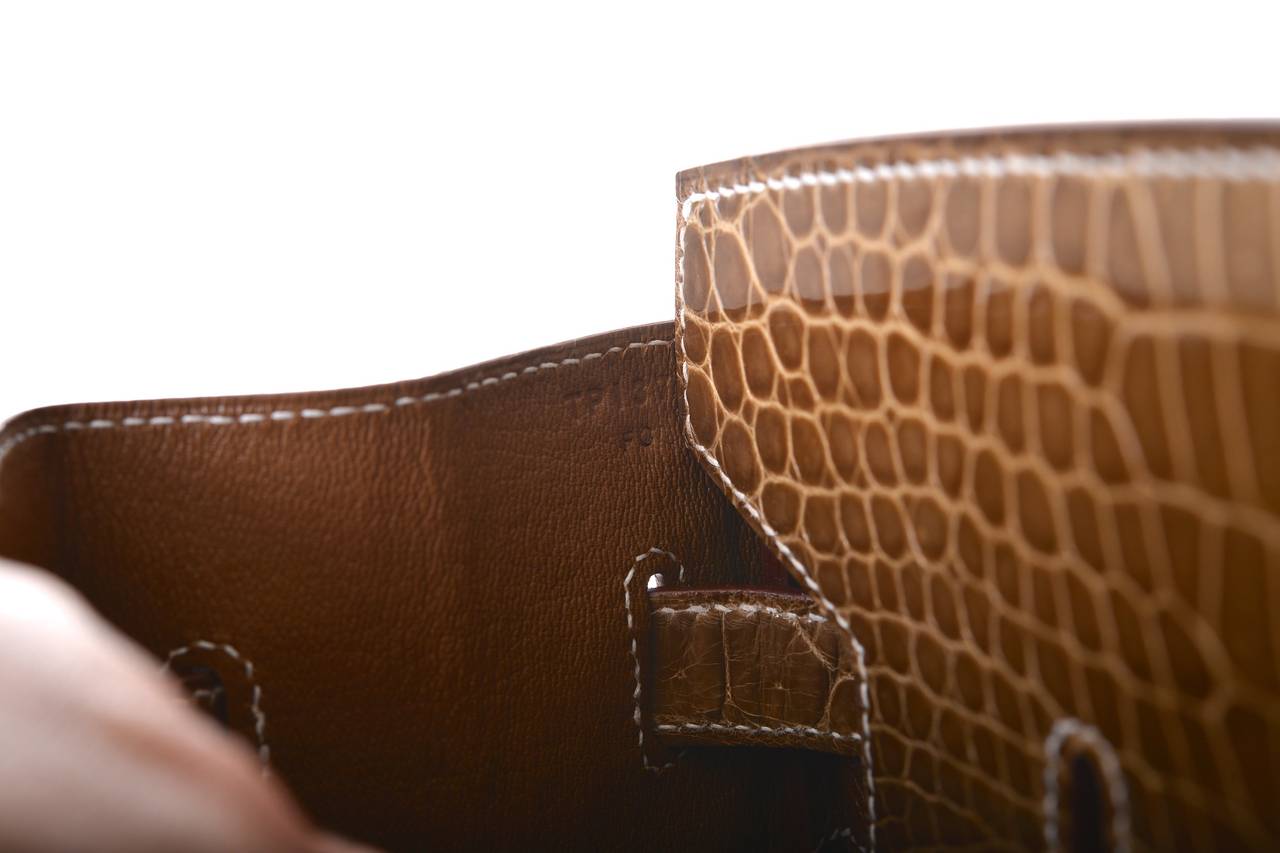 Brown SUPER RARE HERMES BIRKIN BAG 35cm FICELLE CROCODILE GHW POROSUS STUNNING