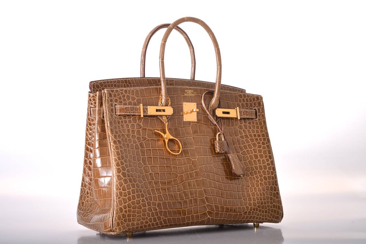 SUPER RARE HERMES BIRKIN BAG 35cm FICELLE CROCODILE GHW POROSUS STUNNING 1