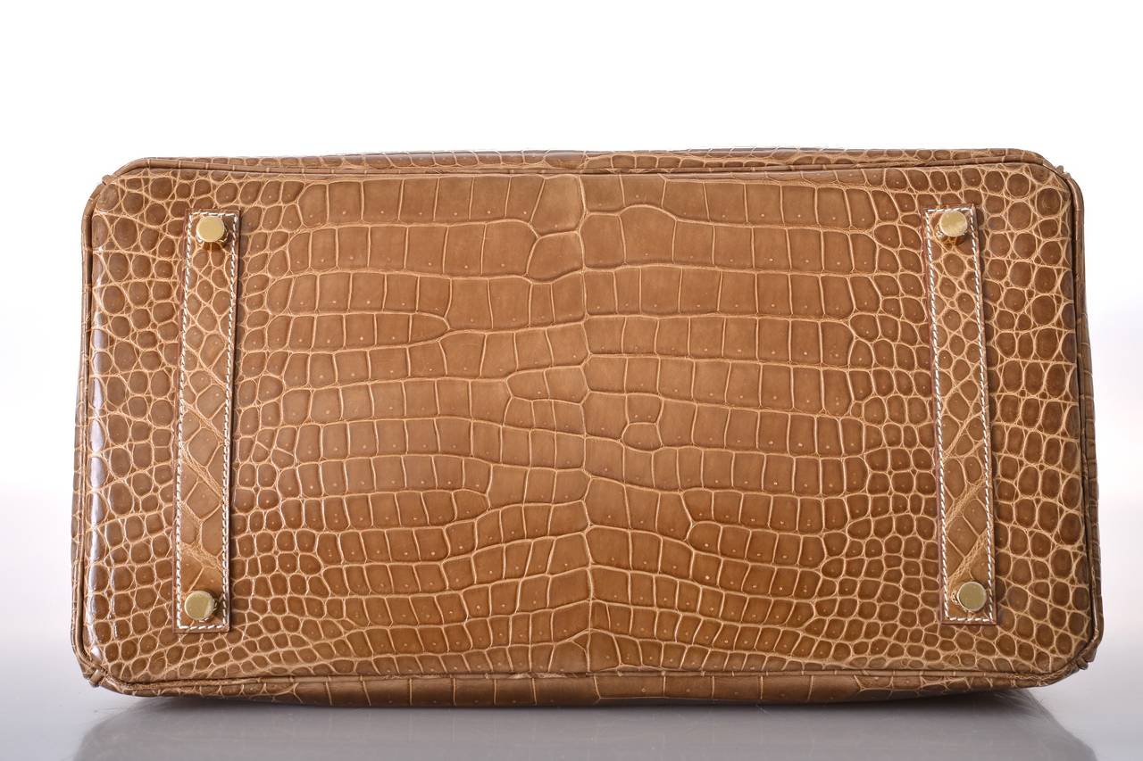 SUPER RARE HERMES BIRKIN BAG 35cm FICELLE CROCODILE GHW POROSUS STUNNING 4