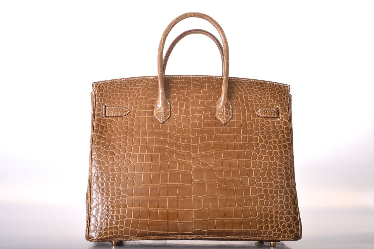 SUPER RARE HERMES BIRKIN BAG 35cm FICELLE CROCODILE GHW POROSUS STUNNING 5