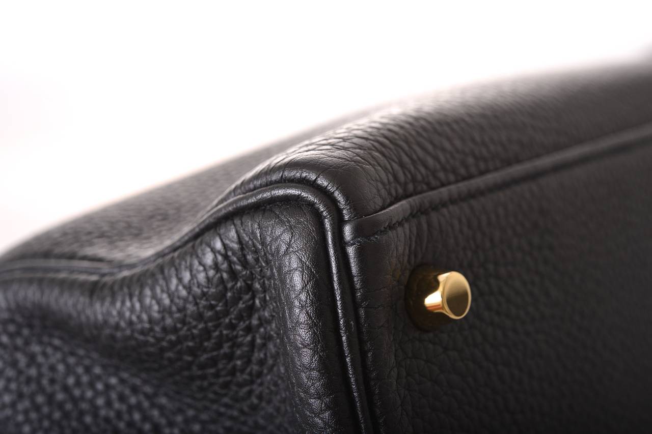 JaneFinds HERMES KELLY 35cm BLACK WITH GOLD HARDWARE MUST STAPLE 3