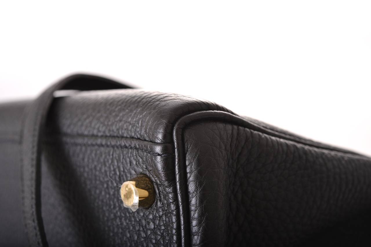 JaneFinds HERMES KELLY 35cm BLACK WITH GOLD HARDWARE MUST STAPLE 4