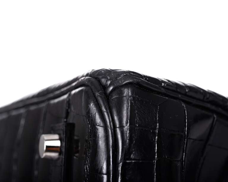 THE BEST EVER HERMES BIRKIN BAG 35cm BLACK CROCODILE POROSUS PALLADIUM HARDWARE 2