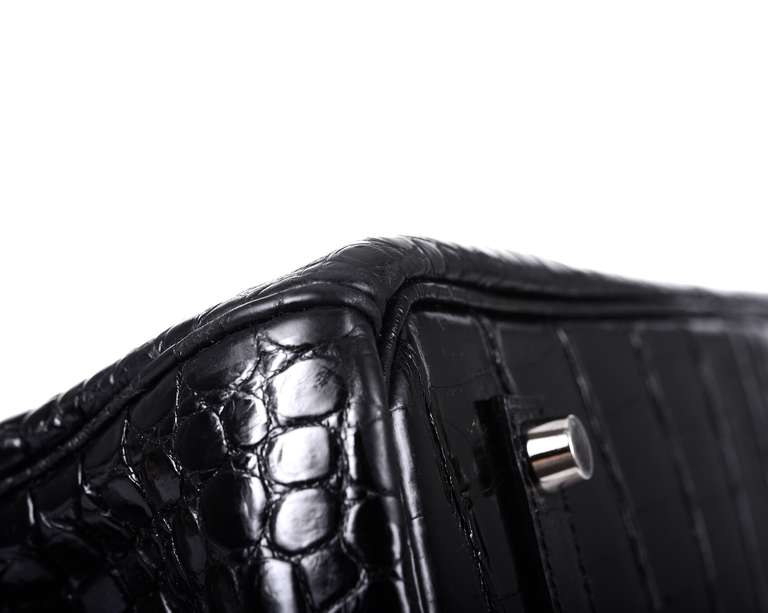 THE BEST EVER HERMES BIRKIN BAG 35cm BLACK CROCODILE POROSUS PALLADIUM HARDWARE 3