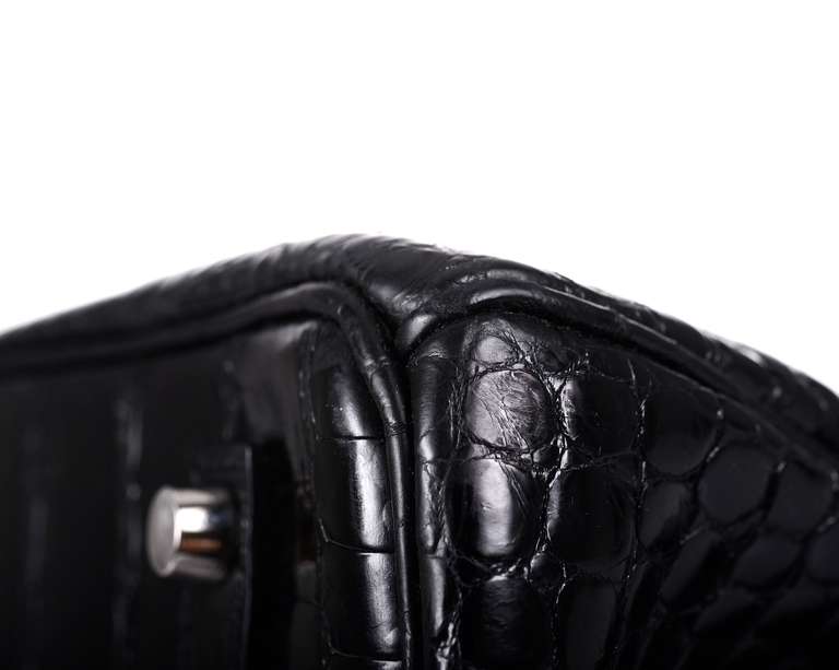 THE BEST EVER HERMES BIRKIN BAG 35cm BLACK CROCODILE POROSUS PALLADIUM HARDWARE 4