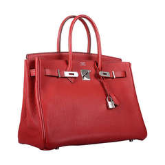 PRE-LOVED HERMES BIRKIN BAG 35cm ROUGE CASAQUE RED FABULOSITY TOGO