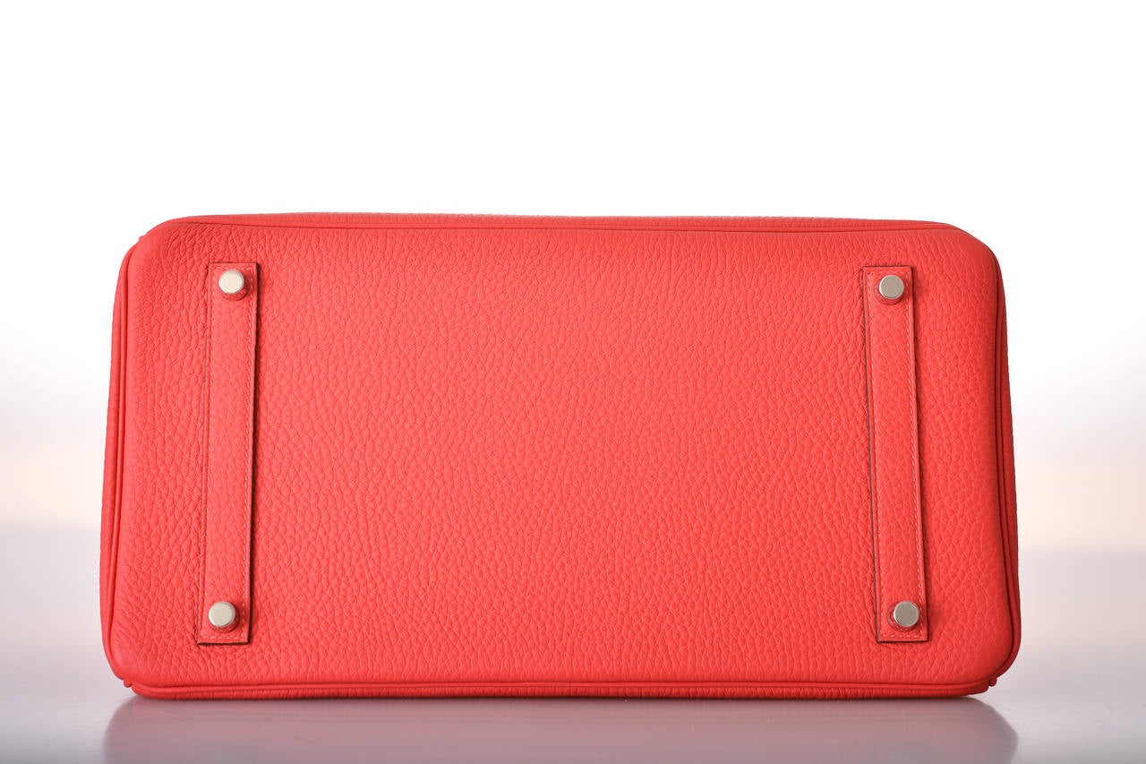 HERMES BIRKIN BAG 35cm RED ROUGE CASAQUE EPSOM LEATHER ON ...