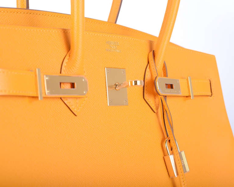 HAPPIEST COLLECTION EVER! HERMES BIRKIN BAG 35CM YELLOW JAUNE D'OR permabrass In New Condition In NYC Tri-State/Miami, NY