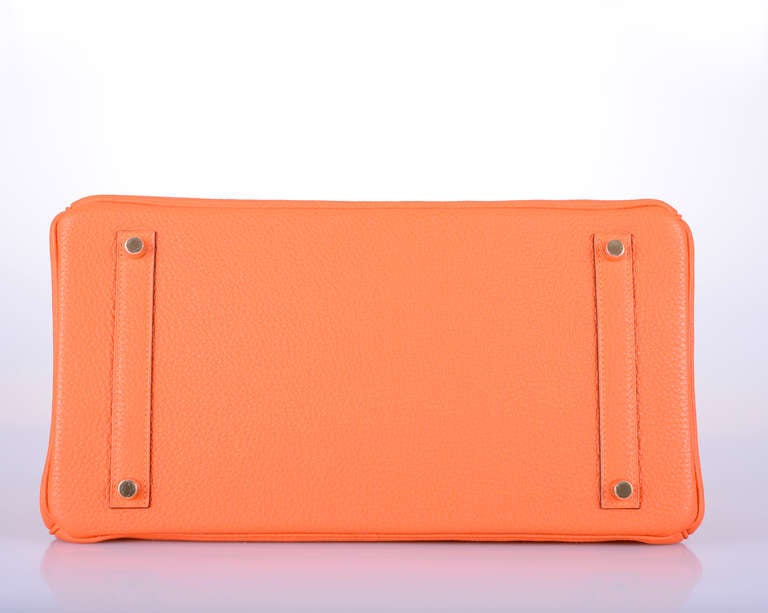 HERMES BIRKIN BAG 35cm HOT FEU FIRE ORANGE 35CM GOLD HARDWARE ...