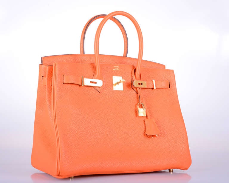 HERMES BIRKIN BAG 35cm HOT FEU FIRE ORANGE 35CM GOLD HARDWARE JaneFinds 3