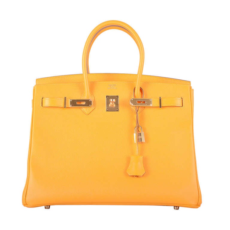 HAPPIEST COLLECTION EVER! HERMES BIRKIN BAG 35CM YELLOW JAUNE D'OR permabrass