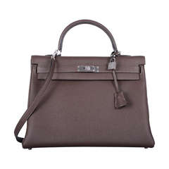 YUMMY HERMES KELLY BAG 35cm NEW CHOCOLATE CACAO WITH PHW TOGO