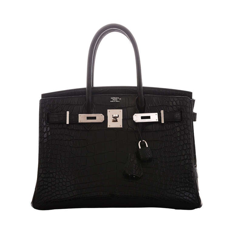 AMAZING FIND! Hermes Birkin BAG 30cm Matte ALLIGATOR BLACK PALLADIUM HARDWARE