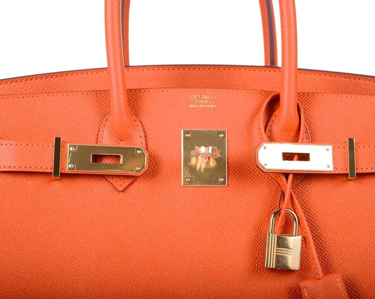 DELISH HERMES BIRKIN BAG 30cm ORANGE CLASSIC GORGEOUS EPSOM LEATHER GHW In New Condition In NYC Tri-State/Miami, NY