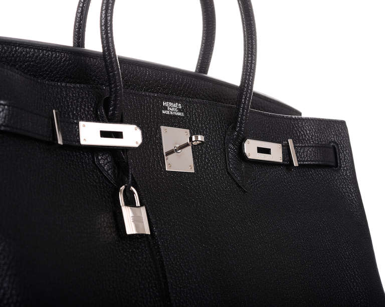 MUSTHAVE SUPER RARE HERMES BIRKIN BAG 40cm BLACK CHEVRE GOAT SKIN PALLADIUM 4