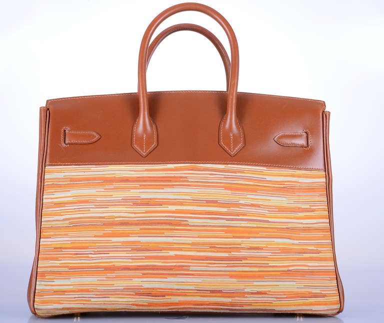 DISCONTINUED HERMES BIRKIN BAG 35cm NOISETTE VIBRATO GOLD HARDWARE In Excellent Condition In NYC Tri-State/Miami, NY