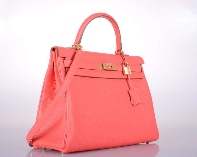 AMAZING.. HERMES KELLY BAG 35cm ROSE JAIPUR GOLD HARDWARE MUST GET! In New Condition In NYC Tri-State/Miami, NY