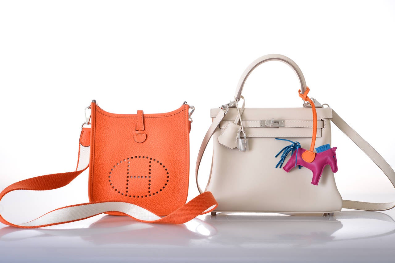 Orange HERMES EVELYNE TPM MINI HOT ORANGE WITH REMOVABLE AMAZONE STRAP JaneFinds