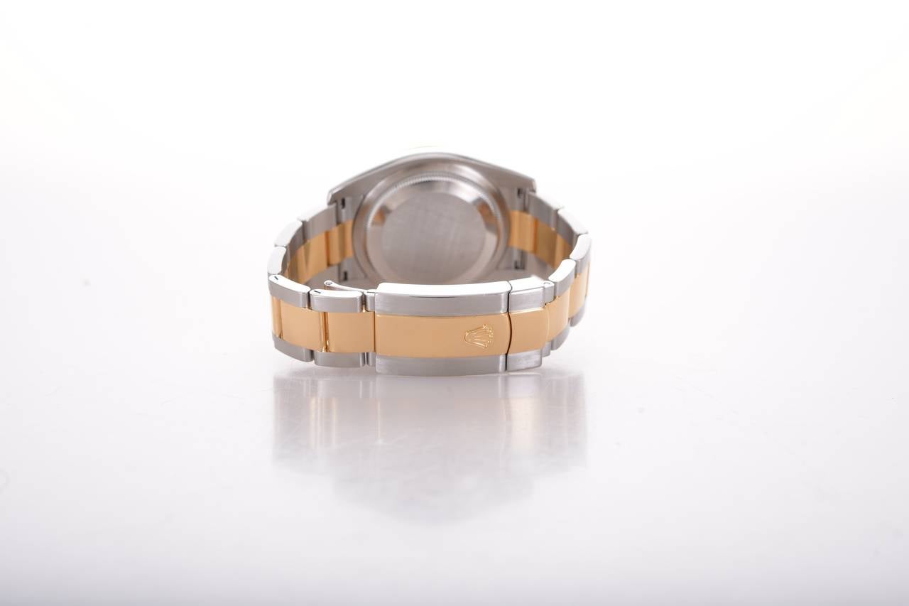 Rolex Yellow Gold Stainless Steel Rare Datejust Diamond Bezel Wristwatch For Sale 3