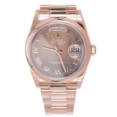 Rolex Lady's Rose Gold President Day-Date Diamond Dial Wristwatch Ref 118205 3
