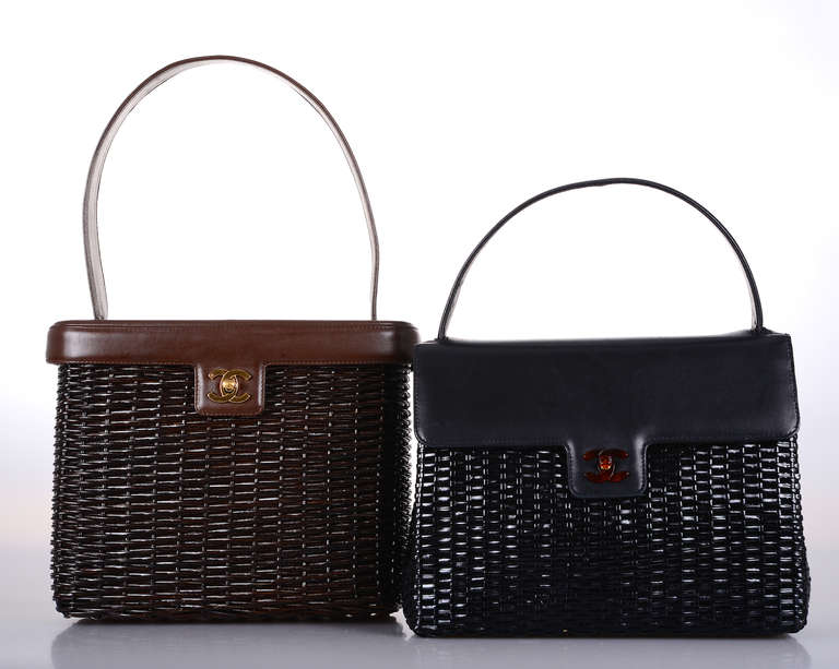 CHANEL COVETED LEATHER AND WICKER BASKET BAG. THIS IS A COLLECTOR'S BAG! NO LONGER PRODUCED. Perfect summer bag. LOVE THIS FIND!
   
THE BAG COMES WITH A SLEEPER, ID STAMP, AND ID CARD.

READ MY FEEDBACK AND BID WITH CONFIDENCE.