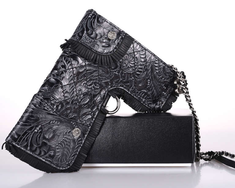LIMITED EDITION RUNWAY CHANEL Bag GUN HOLSTER PARIS -DALLAS COLLECTION In New Condition In NYC Tri-State/Miami, NY