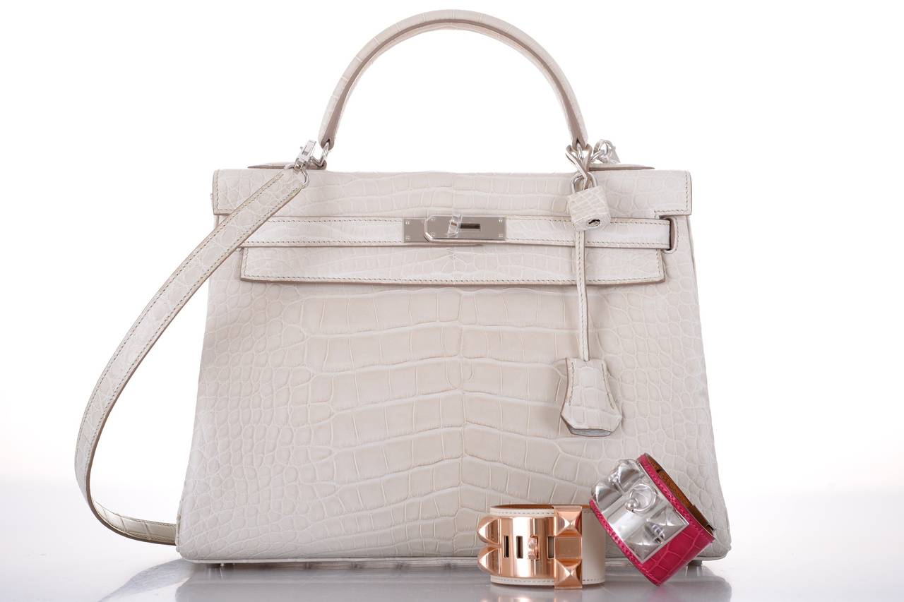 Hermes Kelly 32cm Beton Touch Togo/Croc PHW