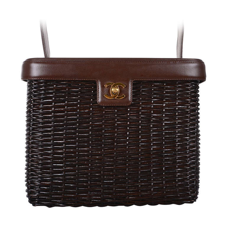HAMPTONS MUST CHANEL VINTAGE Bag SUPER RARE WICKER & LEATHER