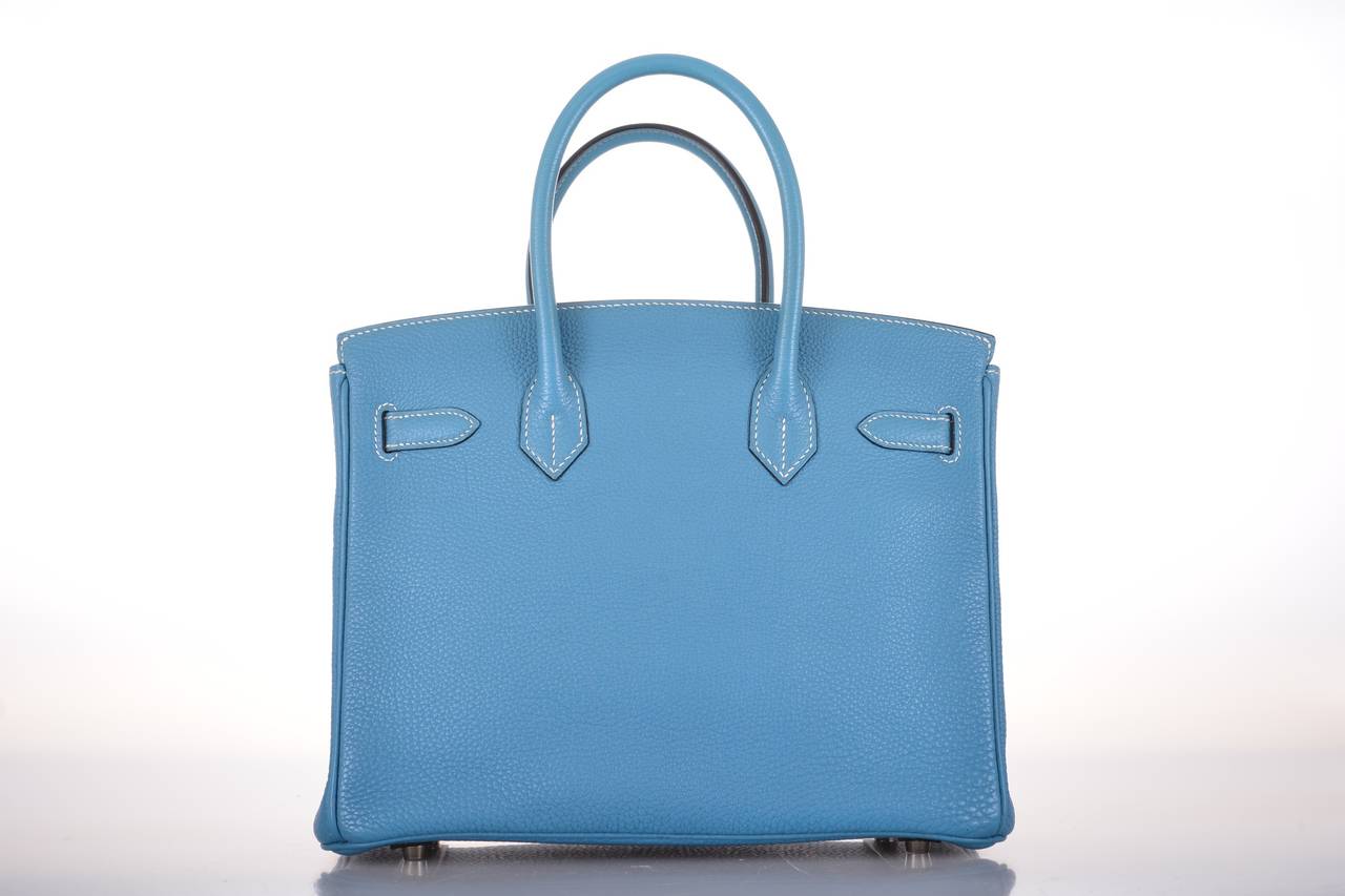 HERMES BIRKIN BAG 30CM BLUE JEAN GORGEOUS TOGO PHW PRE-LOVED JaneFinds In Excellent Condition In NYC Tri-State/Miami, NY