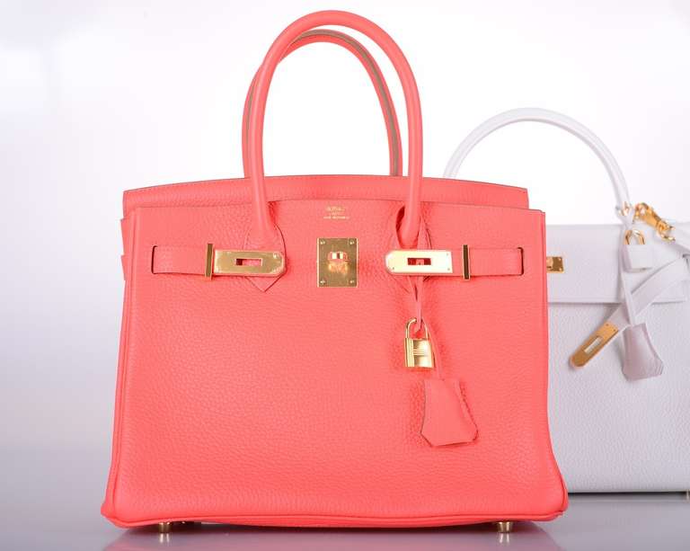 HERMES BIRKIN BAG 30cm ROSE JAIPUR GOLD HARDWARE GOTTA C THIS COLOR! JaneFinds In New Condition In NYC Tri-State/Miami, NY