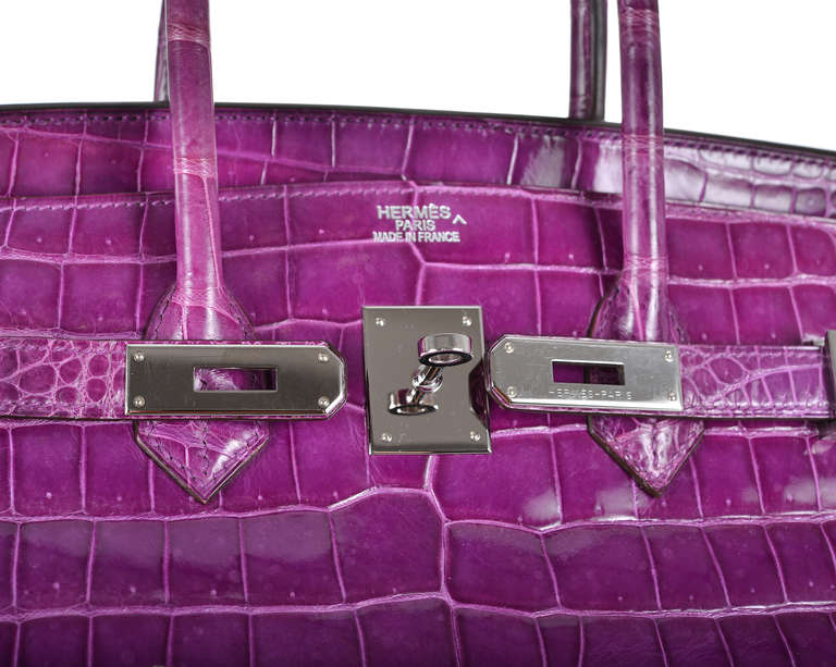 Women's SITMEDOWNOW - HERMES BIRKIN BAG 35cm VIOLET CROCODILE POROSUS P STAMP OMG!