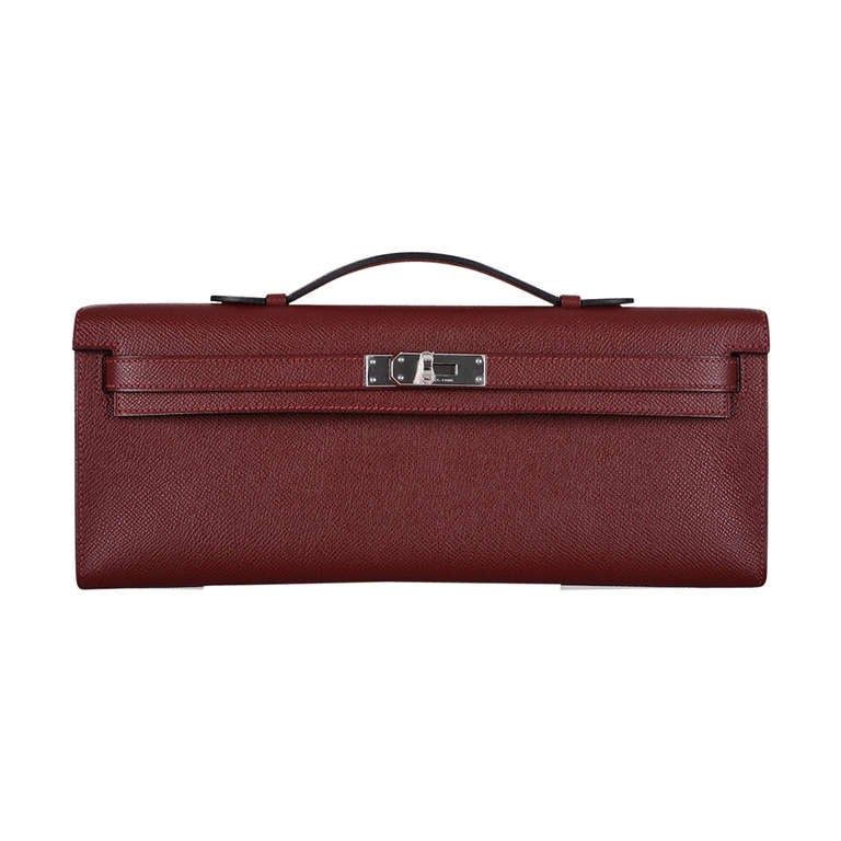 HERMES KELLY ROUGE H BAG KELLY Cut CLUTCH POCHETTE JaneFinds