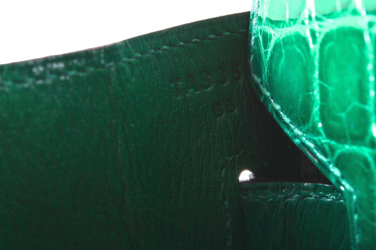 Birkin 30 crocodile handbag Hermès Green in Crocodile - 15788973