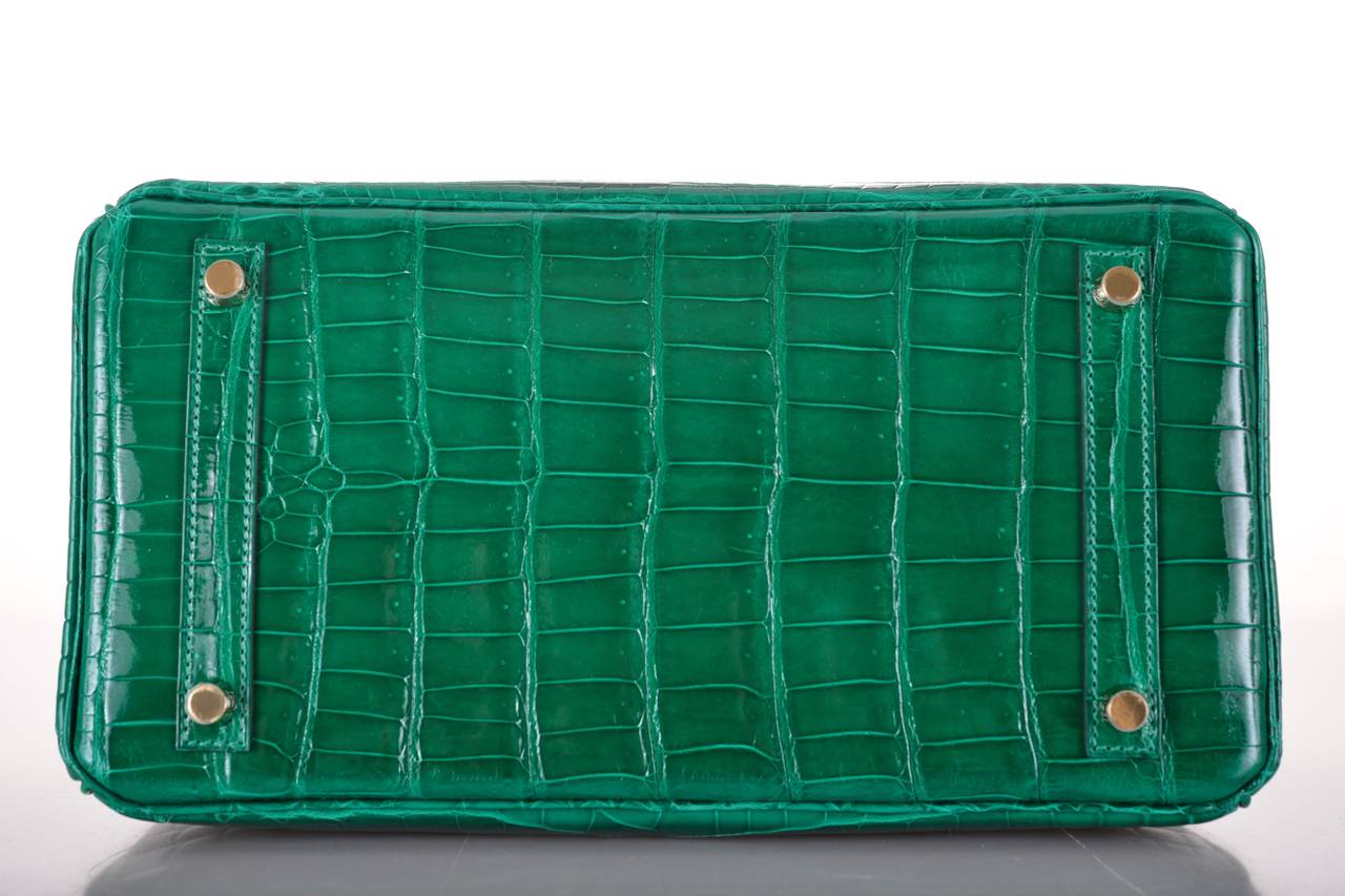 Birkin 30 crocodile handbag Hermès Green in Crocodile - 15788973