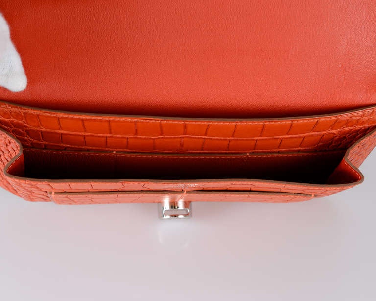 HERMES DOGON WALLET / CLUTCH ALLIGATOR SANGUINE Matte JaneFinds 4