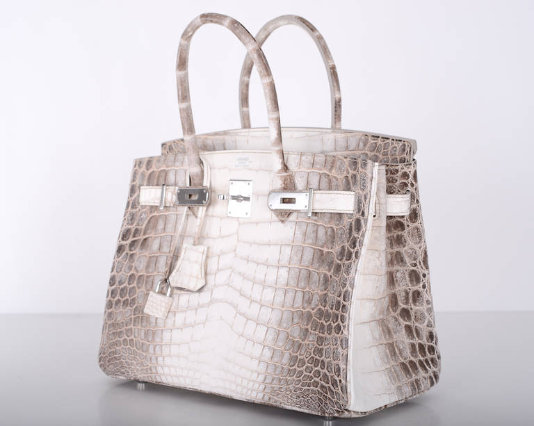 WOWZA! HERMES BIRKIN BAG 30cm HIMALAYAN WHITE CROCODILE TREAT YOURSELF!! In New Condition For Sale In NYC Tri-State/Miami, NY