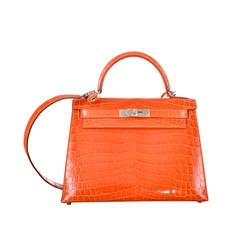 Hermes Kelly Bag 28cm Crocodile Orange Simply Stunning! JaneFinds