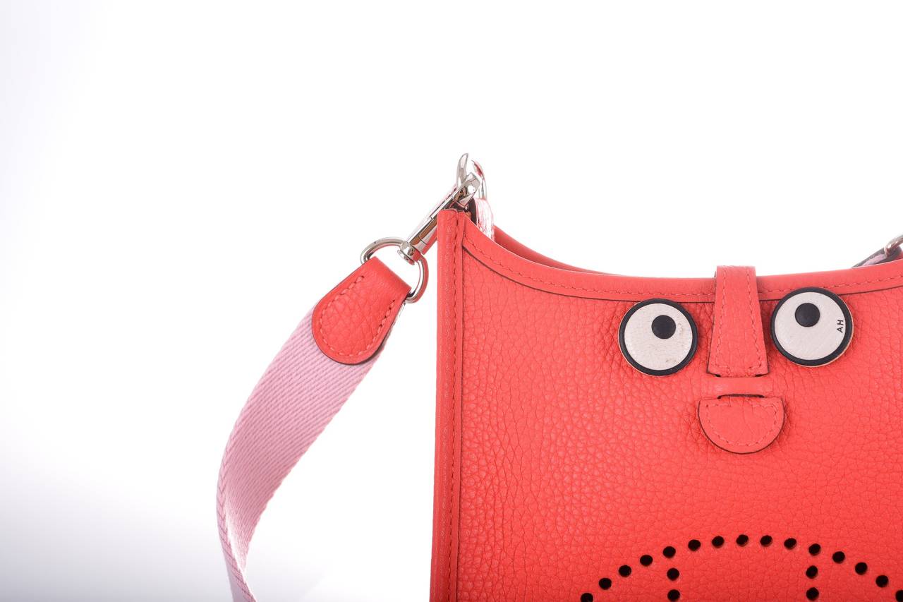 HERMES EVELYNE TPM MINI ROUGE PIVOINE W ROSE SAKURA CROSS BODY ...  